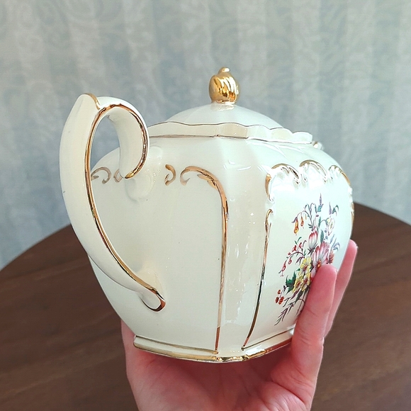 Rare Vintage Sadler England Floral Cube Teapot - Picture 5 of 9